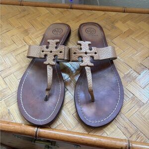 Tory Burch Tan Leather Thong Sandals
